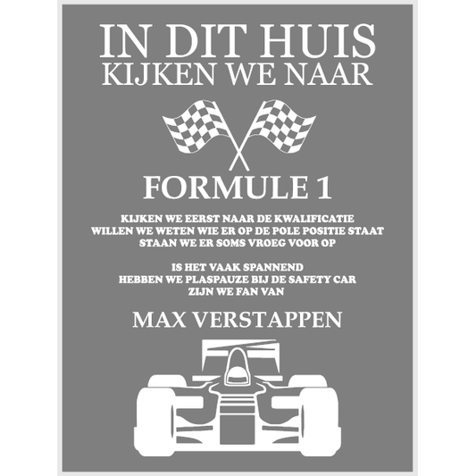 Text sign Formula 1, Max Verstappen