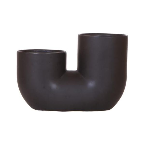 Hummingbird Home | Tube decorative pot - Black